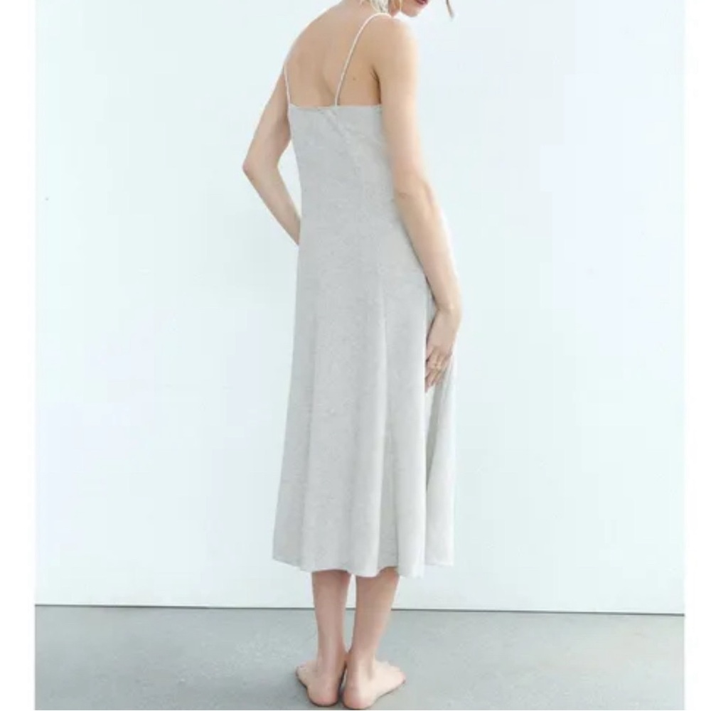 NWT Zara Silver Metallic Knit Maxi Dress.  Size Medium.